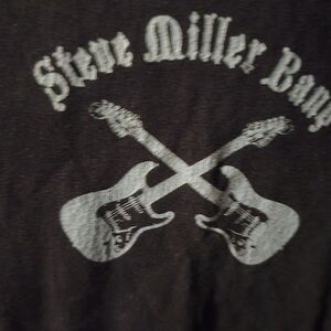 Steve Miller Band Black Graphic Tee With guitars